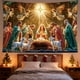 thumbnail image 3 of Bandera Navideña con Dosel Estrellado | Cortina de Terciopelo Color Melocotón con Pinzas y Clavos | Decoración Festiva para El Hogar, La Pared, La Ventana, La Fiesta, Los Eventos Navideños, Etc., 3 of 4