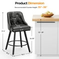 thumbnail image 2 of Zimtown Modern Swivel Barstools with Back, 26" Counter Height Bar Stools Kitchen Island Dining Chairs Set of 2, Black, 2 of 9