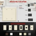 thumbnail image 5 of ENERLITES Double Blank Device Wall Plate, Gloss Finish, Mid-Size 2-Gang 4.88" x 4.92", Unbreakable Polycarbonate Thermoplastic, UL Listed, 8802M-LA, Light Almond, 5 of 5