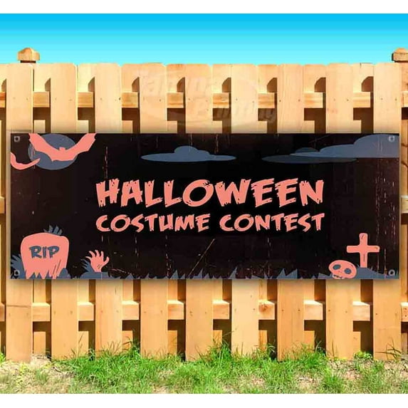 Halloween Costume Contest 13 oz Vinyl Banner With Metal Grommets