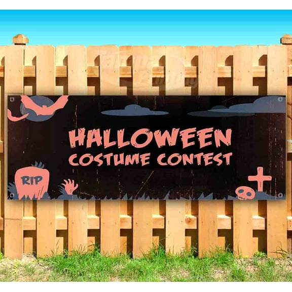 Halloween Costume Contest 13 oz Vinyl Banner With Metal Grommets