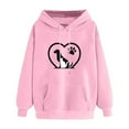 thumbnail image 4 of Women Dog Mom Sweatshirt Dog Paw Graphic Long Sleeve Drawstring Hoodies Tops With Pocket y2k Cute Shirts, 4 of 4