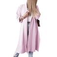 thumbnail image 3 of SAYOO, gabardina abierta por delante para mujer, cárdigan largo de manga 3/4 informal holgado de Color sólido para ropa de calle de otoño SAYOO  moda, 3 of 5