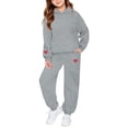 thumbnail image 2 of The 2 Piece Casual Red Bow Heart Print Hoodie Jogger Pants Outfit Set, 2 of 5