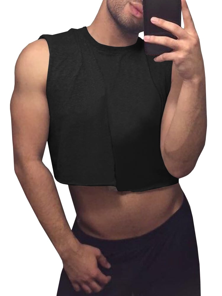 mens cropped tank top