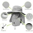 thumbnail image 6 of 2 Pieces Men's Wide Brim Fishing Hat Outdoor UPF 50+ Sun Protection Removable Face and Neck Flap, 6 of 7