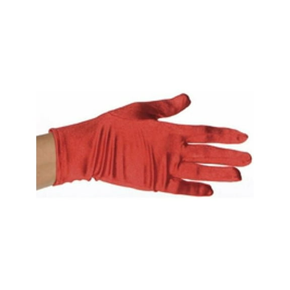 Adult Red Polyester Costume Gloves