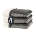 thumbnail image 2 of SUNNY HEAT Heated Electric Blanket Full Size 72"x84"Soft Flannel & Cotton, 10 Heating Levels & 1-12 Hours Auto Off, Light Grey, 2 of 6
