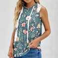 thumbnail image 2 of Tops de Ajuste Suelto para las Mujeres de Moda Impresa con Capucha sin Mangas, Poliéster, 2 of 5