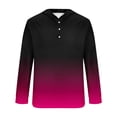 thumbnail image 2 of ameIAEA Mens Fall Hooded Sweatshirts Long Sleeve Button Pullover Tops Gradient Color Casual Shirts, 2 of 4