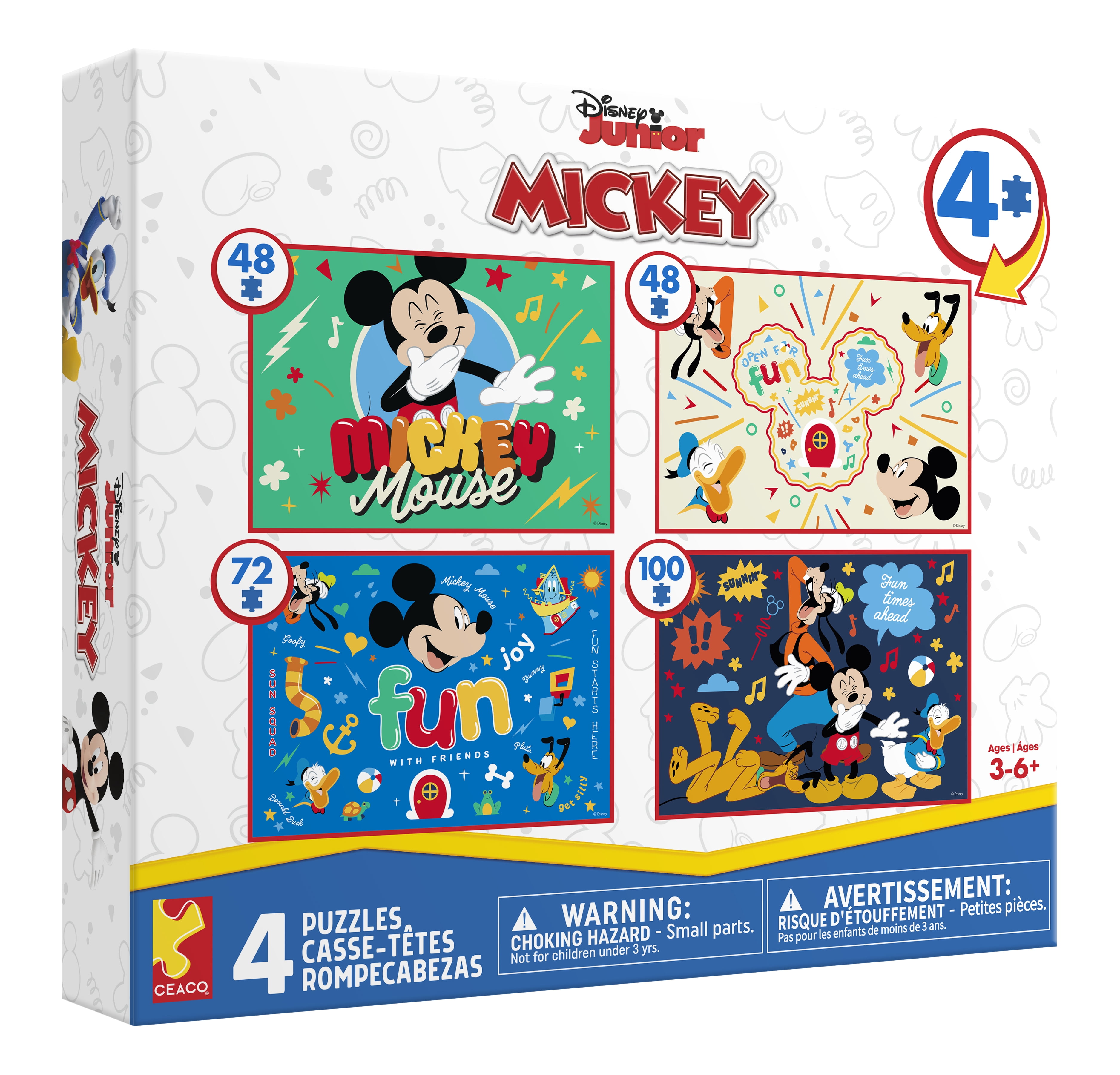 ☆Mickey☆4点セット Ceaco Disney Classic Kids 4-in-1 Multipack Interlocking Jigsaw