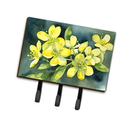 South Carolina Yellow Jessamine in Watercolor Leash or Key Holder 6 in x 9 in