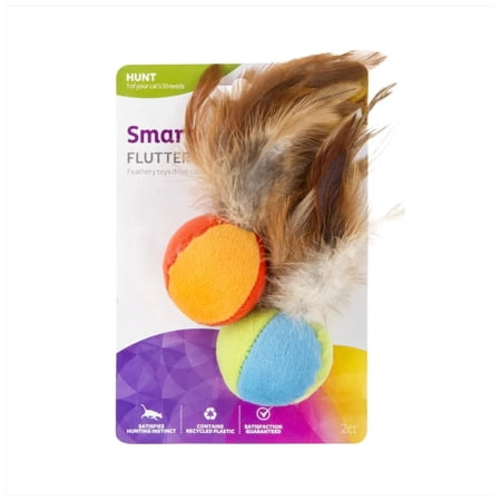 SmartyKat Flutter Balls Set of 2 Plush Catnip Ball Cat Toys