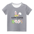 thumbnail image 2 of naisibaby Toddler Boys Girls Short Sleeve T-shirt Crew Neck Easter Dwarf printed pattern Tees Easter Eggs Printed Summer Top Gray Size 7 Years, 2 of 4