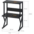 thumbnail image 3 of Desktop Printer Stand with 3 Tier Wood Storage Shelves,Under Desk Printer Table,Multi-Purpose Home Office Desk Organizer for Fax Machine, Scanner (Black), 3 of 9
