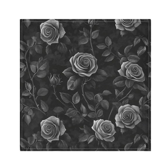 Qxltty Black Rose Napkins 20×20in Perfect for Parties Dinners Weddings Cocktail Housewarming Cloth Napkins Set of 6