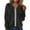 Black, variant on Lady Jacket Women's Fall Crew Neck Solid Color Jacquard Texture Casual Zip up Short Jacket Zip Casual Jacket White