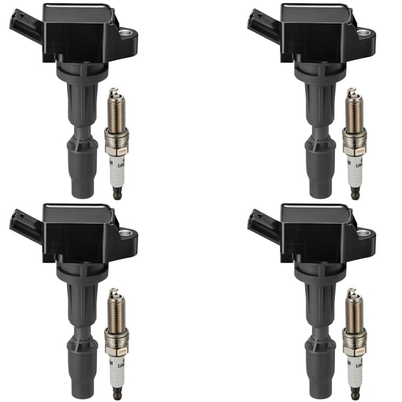 BDFHYK Ignition Coils UF764 and Iridium Spark Plug 93175 for Hyundai Santa Fe Sport Tucson Sonata Kia Sorento Sportage Optima l4 2.0L 2.4L Replaces GN10730 C988 E1264 LKR7DIX-11S Set of 4