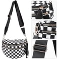 thumbnail image 5 of Checkered Crossbody Bum Bag for Women Nylon Checkereds Crossbody Bag Spacious Checkered Purse Bum Bag (Red), 5 of 8