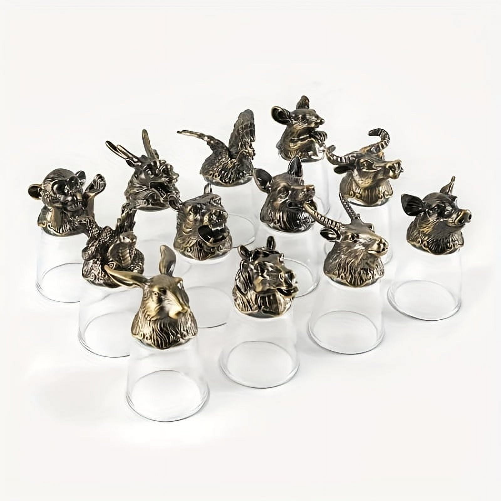 12pcs, Chinese Wine Set, Zodiac Shot Glasses, Chinese Baijiu