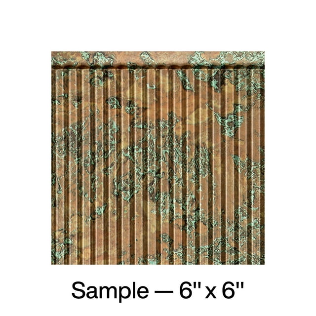 FASÄDE Rib Decorative Vinyl Backsplash Panel in Copper Fantasy (6X6 Inch Sample)