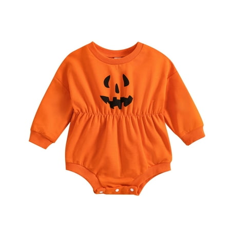 

2024 Infant Baby Toddler Boys Girls Long Sleeve Bodysuit Top Twin Baby Girl Clothes Halloween Cartoon Pumpkin Prints Baby Girl Winter Outfits Newborn Rompers Jumpsuits Baby Girls Mommy Girl Baby Clo