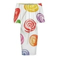 thumbnail image 5 of Candy Pattern Rainbow Lollipop Women's Off The Shoulder Ruffles Summer Wedding Guest Loose Casual Party Beach Dress, 5 of 9