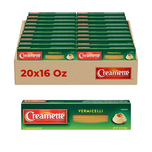 Creamette Vermicelli Pasta, 20-Pack (16 oz Each) – Thin, Delicate Pasta for Soups, Stir-Fries & Classic Italian inspired dishes