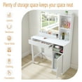 thumbnail image 4 of Mainstays Get Ready with Me GRWM Right Vanity Table with Lighted Mirror and Storage, White Finish, 4 of 16