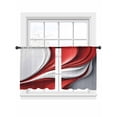 thumbnail image 2 of Abstract Stitching Sheer Curtains 45 Inches Long 2 Panels Red White Water Ripple Gradient Light Filtering Semi Sheer Window Curtains Drapes for Bedroom Living Room 52"x45", 2 of 7