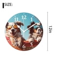 thumbnail image 2 of 12 Inch Wall Clock Battery Operated Silent Clock Decorative for Office, Kitchen, Outdoor, Living Room，Funny Dog Animal in Sunglasses Ocean Beach Palm Tree Summer Painting, 2 of 4
