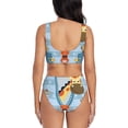 thumbnail image 3 of Kdxio Giraffe Come Out From Zipper Print Women's 2 Piece High Waisted Wrap Spaghetti Strap Summer Swimsuit Bikini Set-Medium, 3 of 7