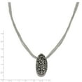 thumbnail image 2 of Stainless Steel Druzy Agate Polyester Cord Necklace - 17.5 Inch, 2 of 2