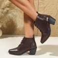 thumbnail image 5 of SKIYLEVZ Ankle Boots for Women Winter Boots Ladies'Booties Comfortable Wrap Strap Slip-On with Easy-Wear Chunky Booties Slip On Comfortable Casual Dressy Boots, 5 of 9