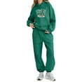 thumbnail image 4 of Girls 2 Piece Outfits Christmas Printed Funny Hoodie and Joggers Pant Set Tracksuit Loose Sweatsuits with Pockets (12-13 Years, Green 03), 4 of 6