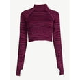 thumbnail image 5 of Sofia Active by Sofia Vergara Women's Seamless Animal Print Knit Crop Top with Long Sleeves, 5 of 6