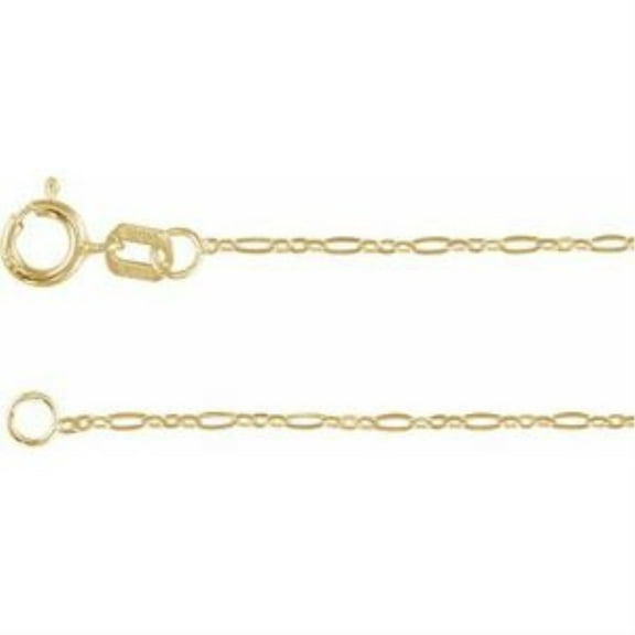 Auriga Fine Jewelry Mother's Day Gift 14k Yellow Gold 1.25 mm Figaro Chain Necklace for Women 16"