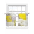 thumbnail image 2 of Yellow Grey Abstract Sheer Curtains 45 Inches Long 2 Panels Modern Graffiti Light Filtering Semi Sheer Window Curtains Drapes for Bedroom Living Room 52"x45", 2 of 7