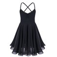 thumbnail image 1 of Xnihocha Robe de Danse Ballet Dos Croisé Solide pour Filles Enfants Costume de Danse Lyrique Moderne Noir m, 1 of 8