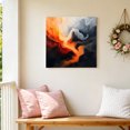 thumbnail image 6 of Canvas Wall Art, Burnt Orange Black Abstract Art Framed Canvas Prints for Living Room Bathroom, Modern Art White Gallery Wrapped Wall Decor for Home Office, Gifts, 12"x12" Ship Next Day, 6 of 9