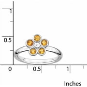 Sterling Silver Citrine Flower Ring
