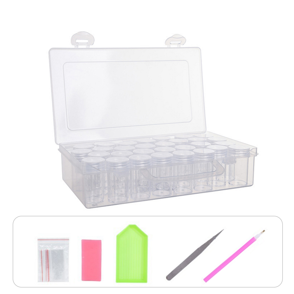 Clear Bead Storage Containers Set 30 Grids Diamond Painting Box with