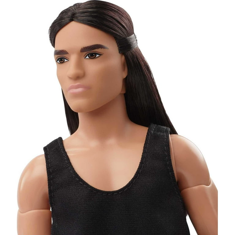 Barbie Looks Collectible Fashion Doll, Posable with Sleek Black Hair &  Metallic Top