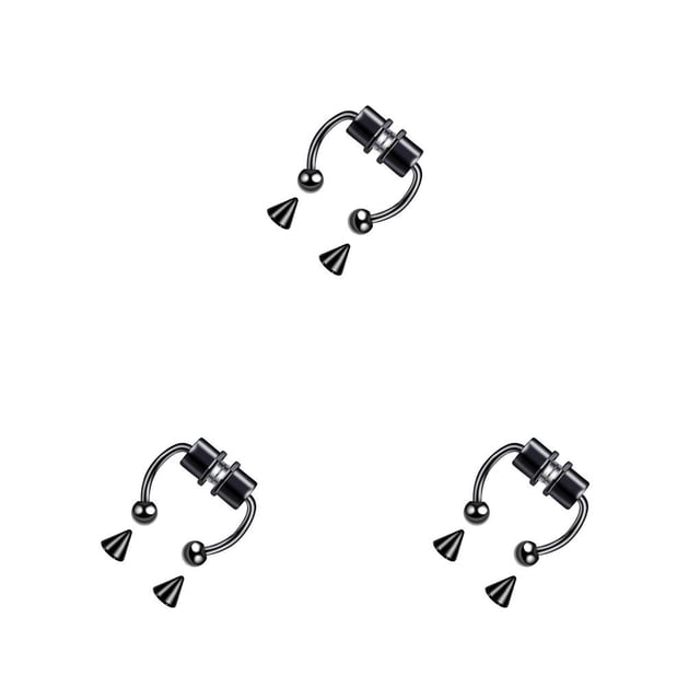 Jumpingount 5 pares de anillos pequeños para la nariz que no perforan Tragus Stud Lodestone moda estilo punk tendencia joyería del cuerpo accesorios de aro Type3 NO3 Jumpingount CBP272941