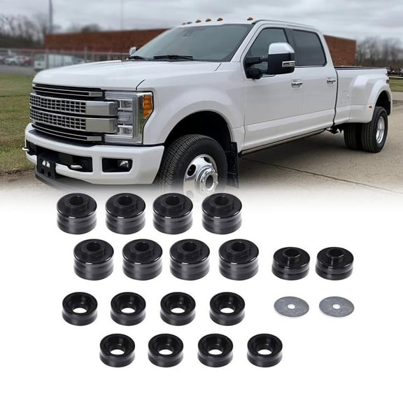 PIT66 Body Cab Mount Bushing Kit, Fit for 99-17 Ford F250 F350 Super Duty 2WD/4WD Black