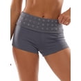 thumbnail image 4 of Shorts de verano para mujer con dobladillo, corte ajustado, estilo casual, con remaches y tiro bajo., 4 of 9