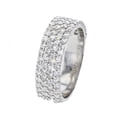 thumbnail image 4 of Diamond Wedding Band for Men 10K White Gold 2.20ctw Diamonds 4 Row 7mm Wide Band Ring, 4 of 4