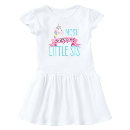 

Inktastic Most Magical Little Sis- cute unicorn Gift Baby Girl Dress