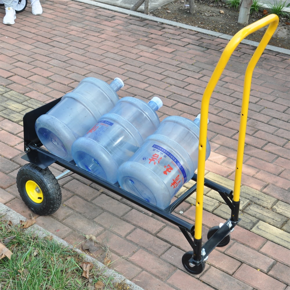 Heavy Duty Hand Truck & 4 Wheel Push Cart 330 Lbs Capacity Swivel Wheels