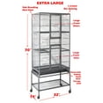 thumbnail image 2 of 70" Rolling Extra Large Metal Bird Breeding Cage with Detachable Stand for Aviary Budgie Canary Finches Lovebirds, 2 of 12